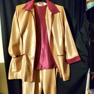 5 piece Gold and Dark Magenta wardrober size 2X